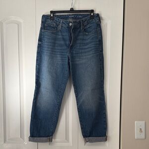 Old Navy OG Straight Mid Rise Girlfriend Blue Jeans